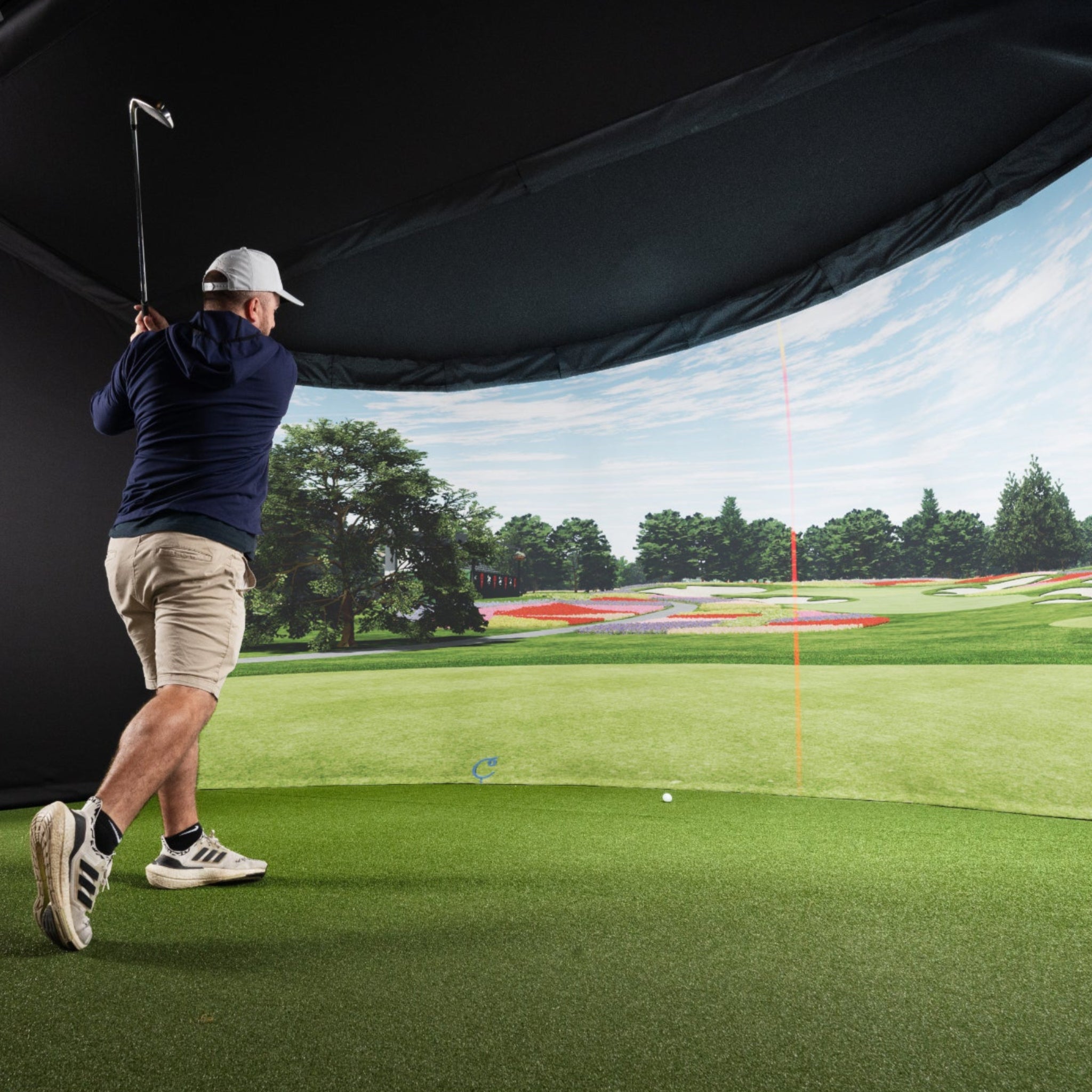 Carl's Place Curved Golf Simulator Enclosure Kit with Impact Screen