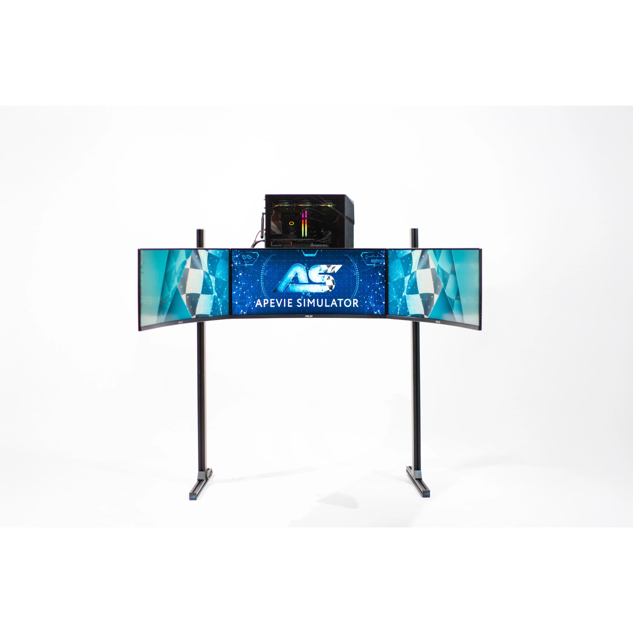 Apevie Simulator External Triple Monitor Stand up to 34" Monitor or TV