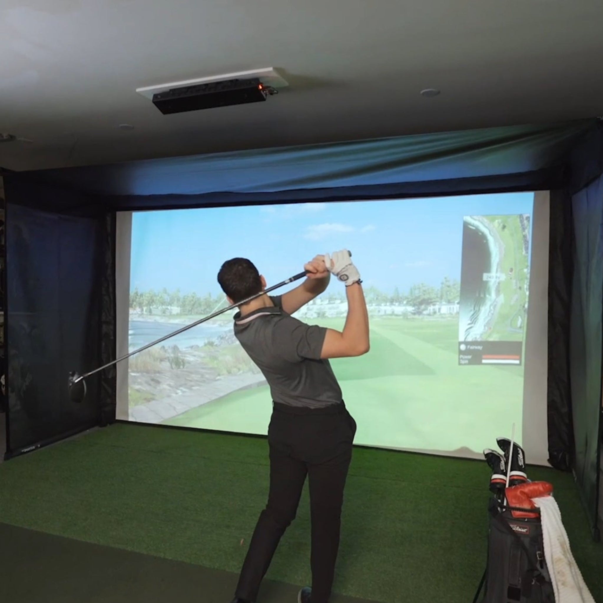 The SportScreen Vanish Series Retractable Golf Enclosure